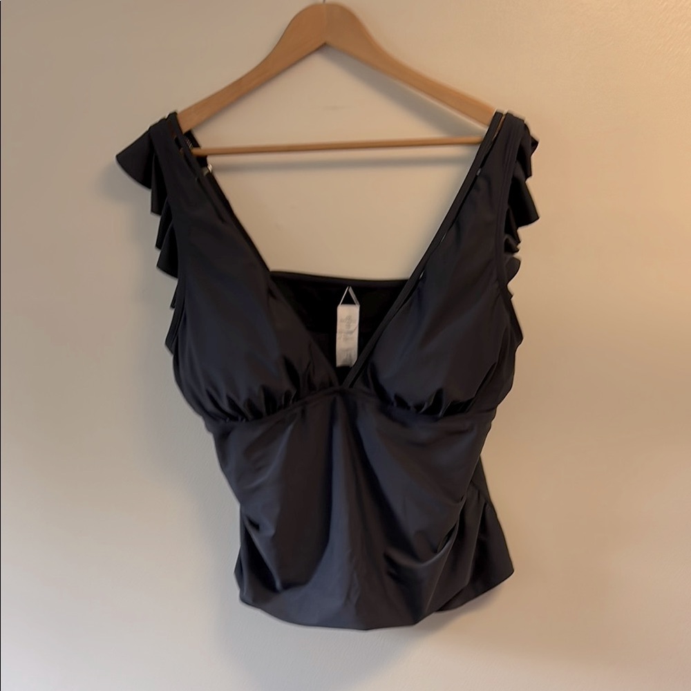 Cupshe navy blue  Ruffle Tankini Top sz XXXL NWT